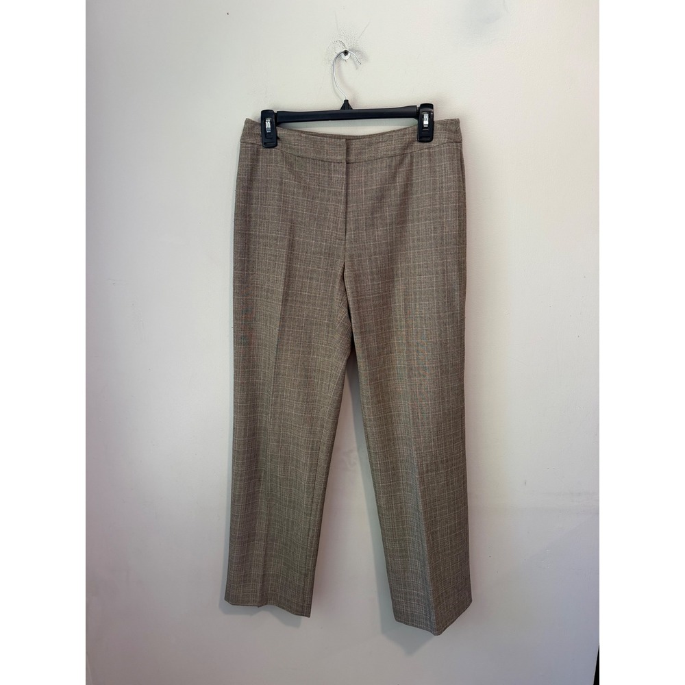 Rafaella Petites Brown Glen Plaid Dress Pants Straight Leg Stretch Size 8P